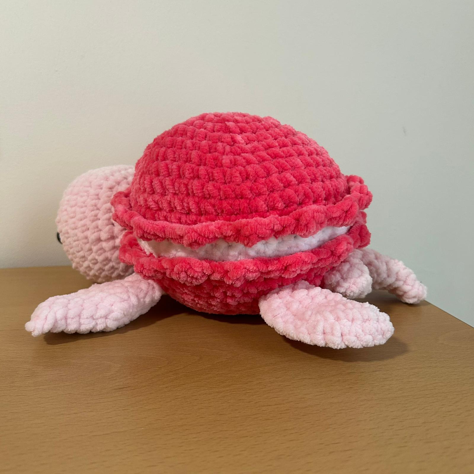 Large Pink Macaron Turtle